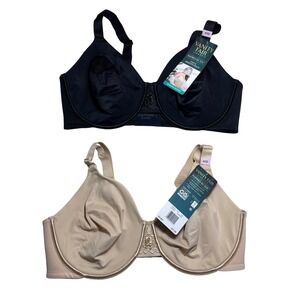 Vanity Fair Inspired By You Minimizer Bra 2 Pack Black Beige 40D 76080TG NEW